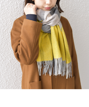 SHIPS Colors:〈手洗い可能〉ウール チェック ストール