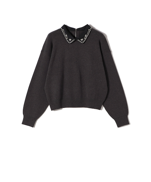 《予約》SHIPS Colors:〈手洗い可能〉ビジュー カラー ニット◆