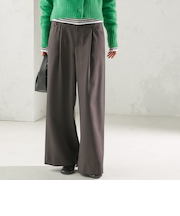 〈洗濯機可能〉ウールライク ポケット デザイン ワイド パンツ