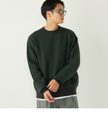 SHIPS Colors:〈手洗い可能〉Wフェイス ジャカード ニット