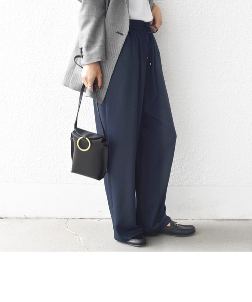 〈手洗い可能〉サテン ドロスト パンツ