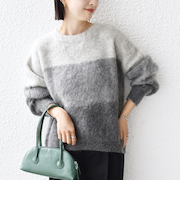 《予約》【WEB限定】〈手洗い可能〉モヘヤ混 グラデーション ニット プルオーバー