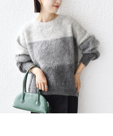 《予約》【WEB限定】〈手洗い可能〉モヘヤ混 グラデーション ニット プルオーバー