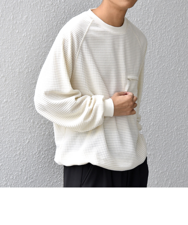 SHIPS any:〈洗濯機可能〉グリッド フリース スピンドル ポケット プルオーバー◇