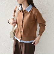 《追加予約》SHIPS Colors:シャツ レイヤードライク カーディガン◆