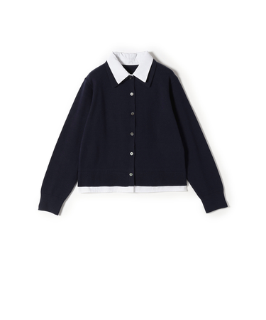 《追加予約》SHIPS Colors:シャツ レイヤードライク カーディガン◆