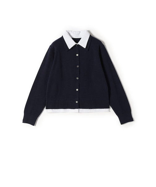 《追加予約》SHIPS Colors:シャツ レイヤードライク カーディガン◆