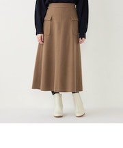 SHIPS Colors:〈手洗い可能〉ジャージーメルトン ポケット フレアスカート