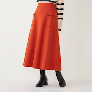 SHIPS Colors:〈手洗い可能〉ジャージーメルトン ポケット フレアスカート