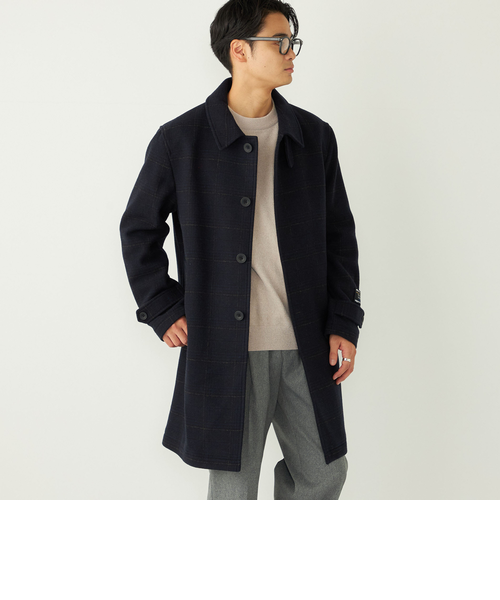 SHIPS: スーパー140'S 100%WOOL メルトン スタンドカラー コート