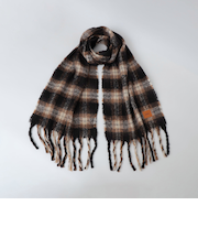 【WEB限定】SHIPS: オンブレチェック ボリューム マフラー