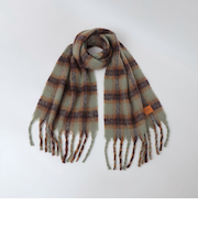 【WEB限定】SHIPS: オンブレチェック ボリューム マフラー