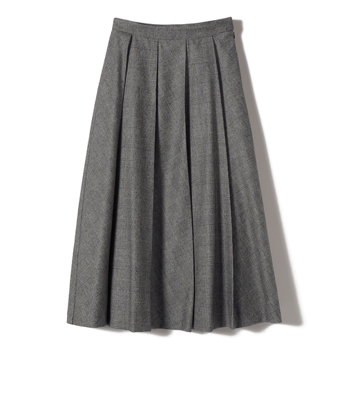 SHIPS Primary Navy Label:フラノ パネル チェック フレア スカート