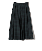 SHIPS Primary Navy Label:フラノ パネル チェック フレア スカート