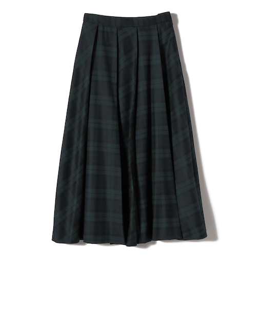 SHIPS Primary Navy Label:フラノ パネル チェック フレア スカート