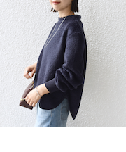 《予約》【WEB限定】〈手洗い可能〉バルフィー ロング シャギー ボトルネック プルオーバー