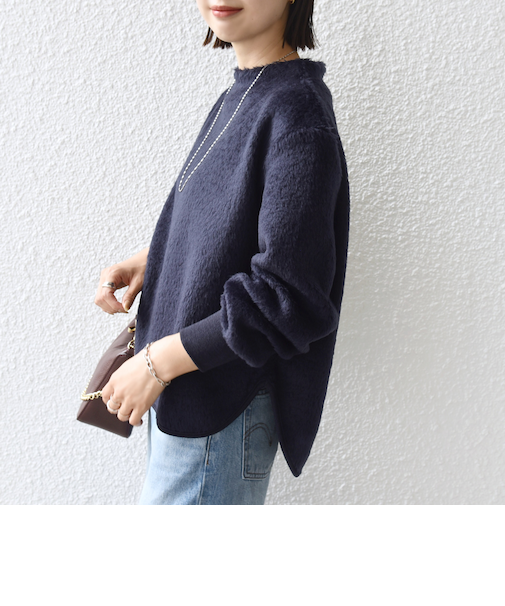 《予約》【WEB限定】〈手洗い可能〉バルフィー ロング シャギー ボトルネック プルオーバー