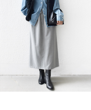 《予約》〈手洗い可能〉両面起毛 ドロスト スカート