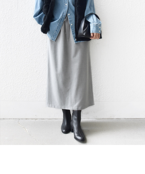《予約》〈手洗い可能〉両面起毛 ドロスト スカート