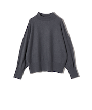 SHIPS Primary Navy Label:MERINO WOOL ハイネック ドルマン ニット