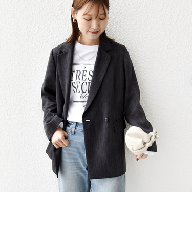 〈手洗い可能〉ウール 調 合繊 ダブル ジャケット