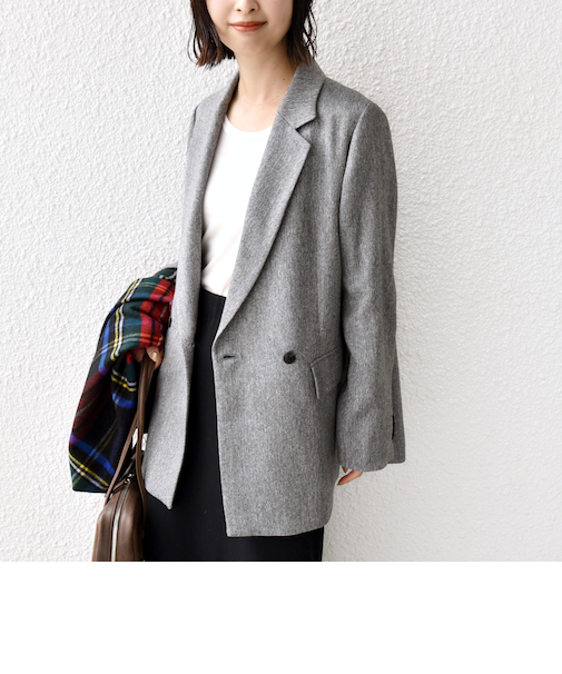 〈手洗い可能〉ウール 調 合繊 ダブル ジャケット