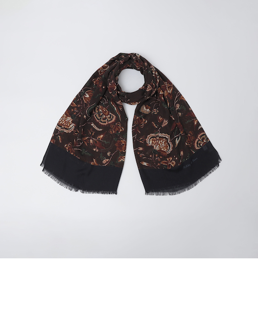 Holliday＆Brown: ウール フラワー プリント ストール