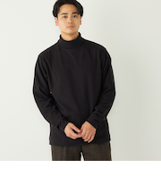 SHIPS Colors:〈吸水速乾〉スムース 微起毛 タートルネック ロンT