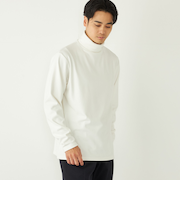 SHIPS Colors:〈吸水速乾〉スムース 微起毛 タートルネック ロンT