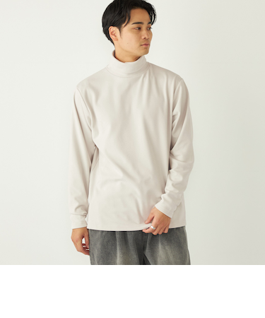 SHIPS Colors:〈吸水速乾〉スムース 微起毛 タートルネック ロンT