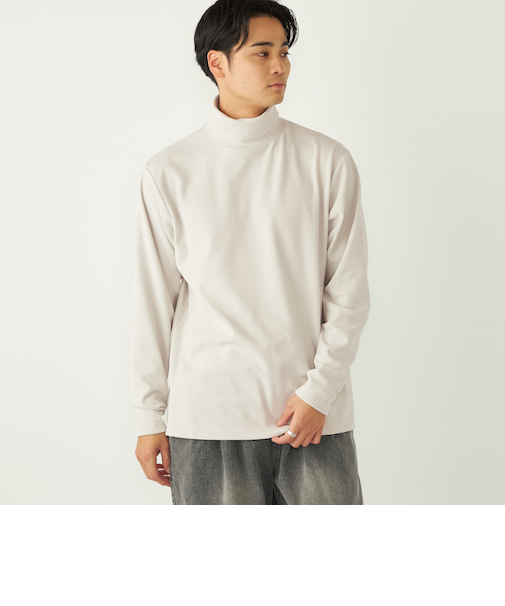 SHIPS Colors:〈吸水速乾〉スムース 微起毛 タートルネック ロンT