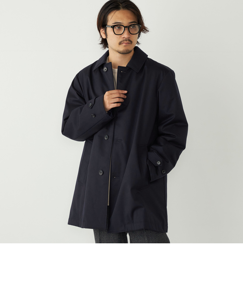 SHIPS: スーパー140'S 100%WOOL メルトン スタンドカラー コート