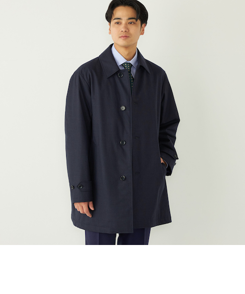 SHIPS: スーパー140'S 100%WOOL メルトン スタンドカラー コート