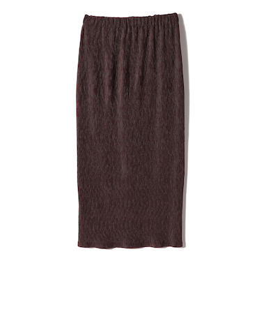 SHIPS Colors:〈手洗い可能〉ポリエステル ベロア プリーツ タイトスカート