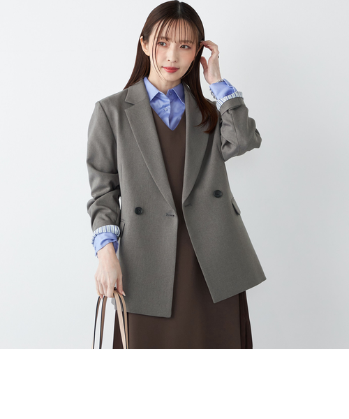 予約》ウールライク ダブルボタン ジャケット2（セットアップ対応可能