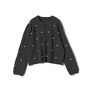 《予約》SHIPS Colors:〈手洗い可能〉ビジュー ノーカラー カーディガン◆