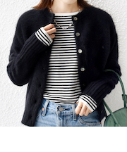 《予約》〈洗濯機可能〉ラメ クルーネック 長袖 ニット