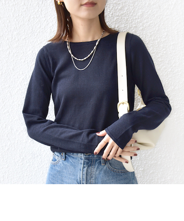 〈洗濯機可能〉ラメ クルーネック 長袖 ニット