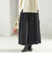 《予約》〈手洗い可能〉サテン プリーツ ティアード スカート