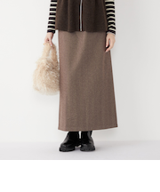 SHIPS Colors:〈手洗い可能〉ジャージー へリボーン / チェック タイトスカート