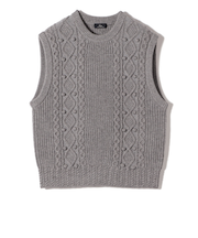 SHIPS Primary Navy Label:〈手洗い可能〉PON PON ケーブル ベスト