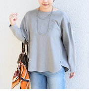 《予約》〈手洗い可能〉両面起毛 裾 ラウンド デザイン プルオーバー