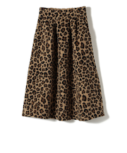SHIPS Colors:〈手洗い可能〉レオパード ジャカード タック スカート