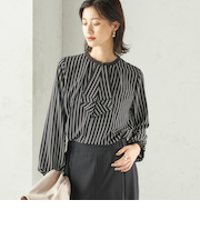 〈手洗い可能〉フロント タイ メロー 長袖 ブラウス