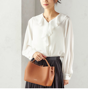 《予約》〈手洗い可能〉ジョーゼット フリル カラー ブラウス（セレモニー対応可）