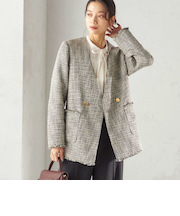 《予約》トライスピン 杢 ツイード カラーレス ジャケット（セレモニー対応可）