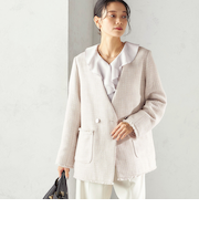 《予約》トライスピン 杢 ツイード カラーレス ジャケット（セレモニー対応可）