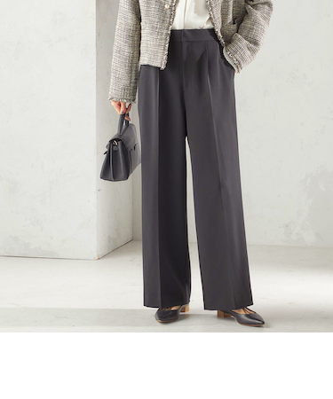 《予約》〈手洗い可能〉ダブル クロス セミ ワイド パンツ(セレモニー対応可)