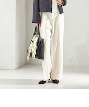 《予約》〈手洗い可能〉ダブル クロス セミ ワイド パンツ(セレモニー対応可)