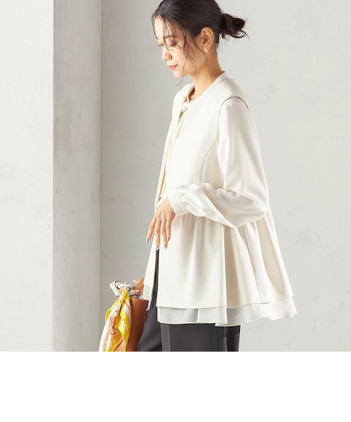 《予約》ダブル クロス レイヤード ペプラム ジレ（セレモニー対応可）